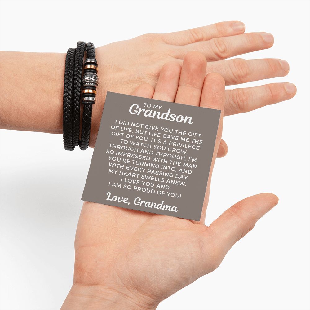 Gift For Grandson From Grandma | The Gift Leather Bracelet 0863BT4