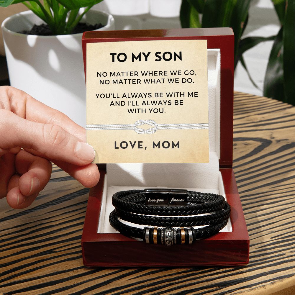 Gift For Son From Mom | Always Leather Bracelet 0868BT1