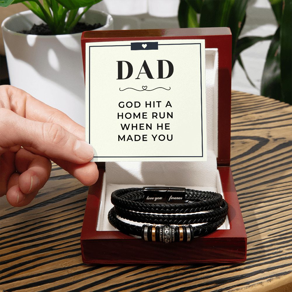 Gift For Dad | Home Run Men's Bracelet 0667BT1