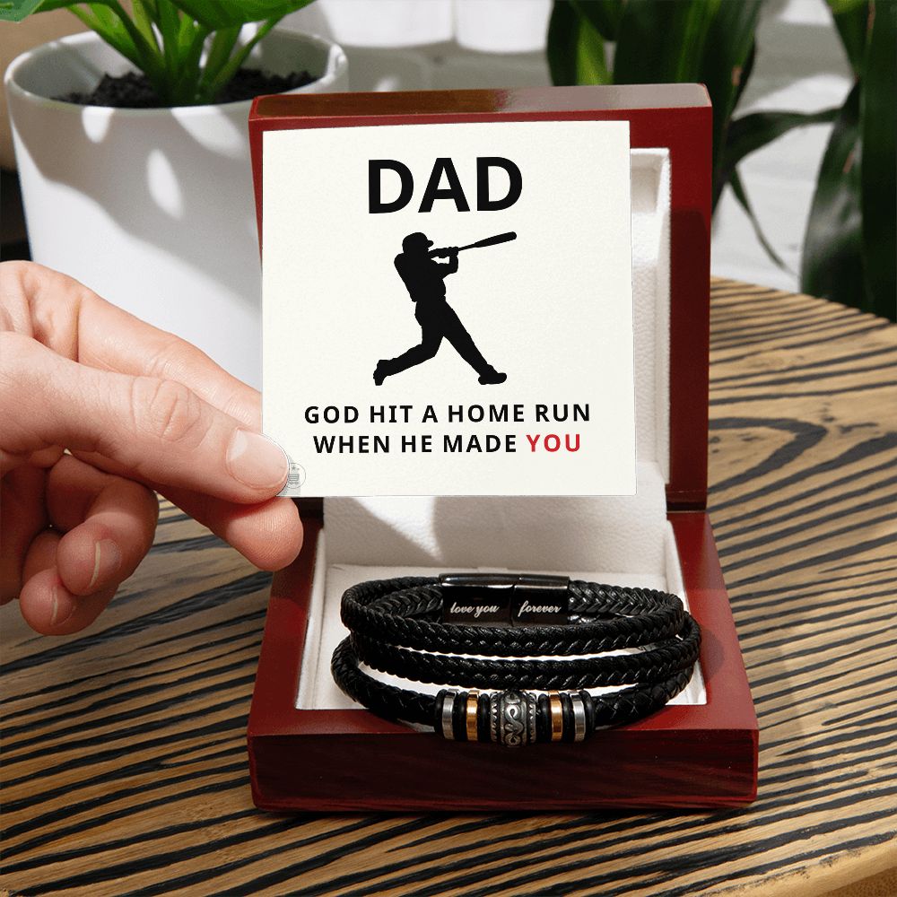 Gift For Dad | Home Run Men's Bracelet 0667BT5