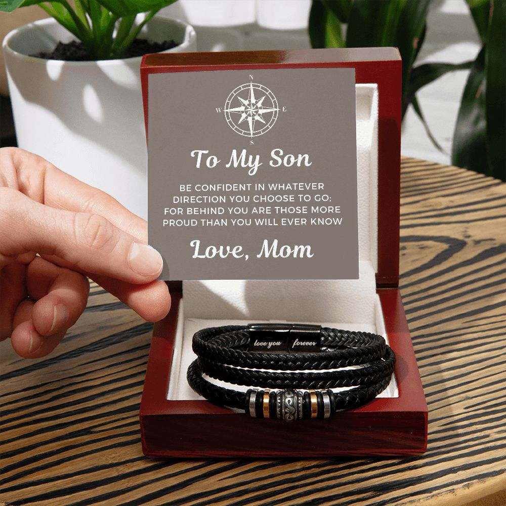 Gift For Son From Mom | Proud Leather Bracelet 0856BT4