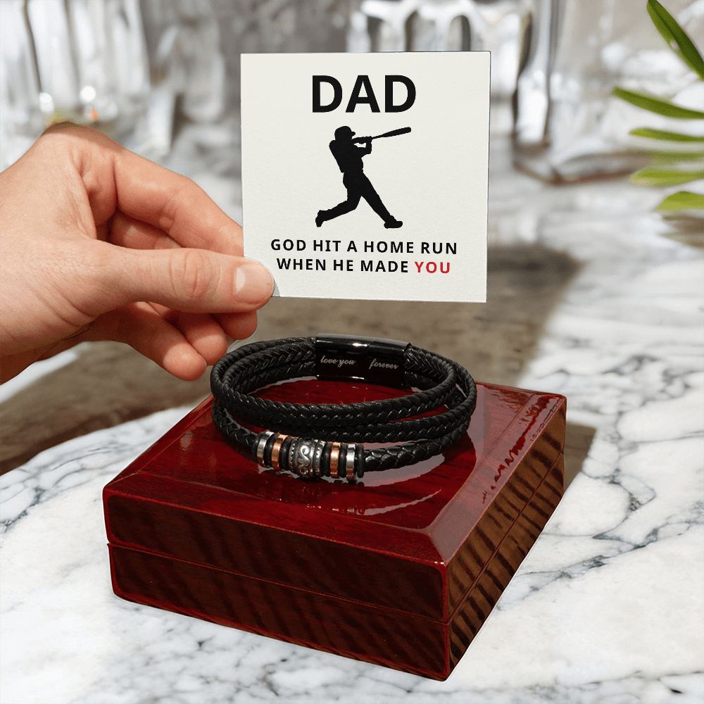 Gift For Dad | Home Run Men's Bracelet 0667BT5