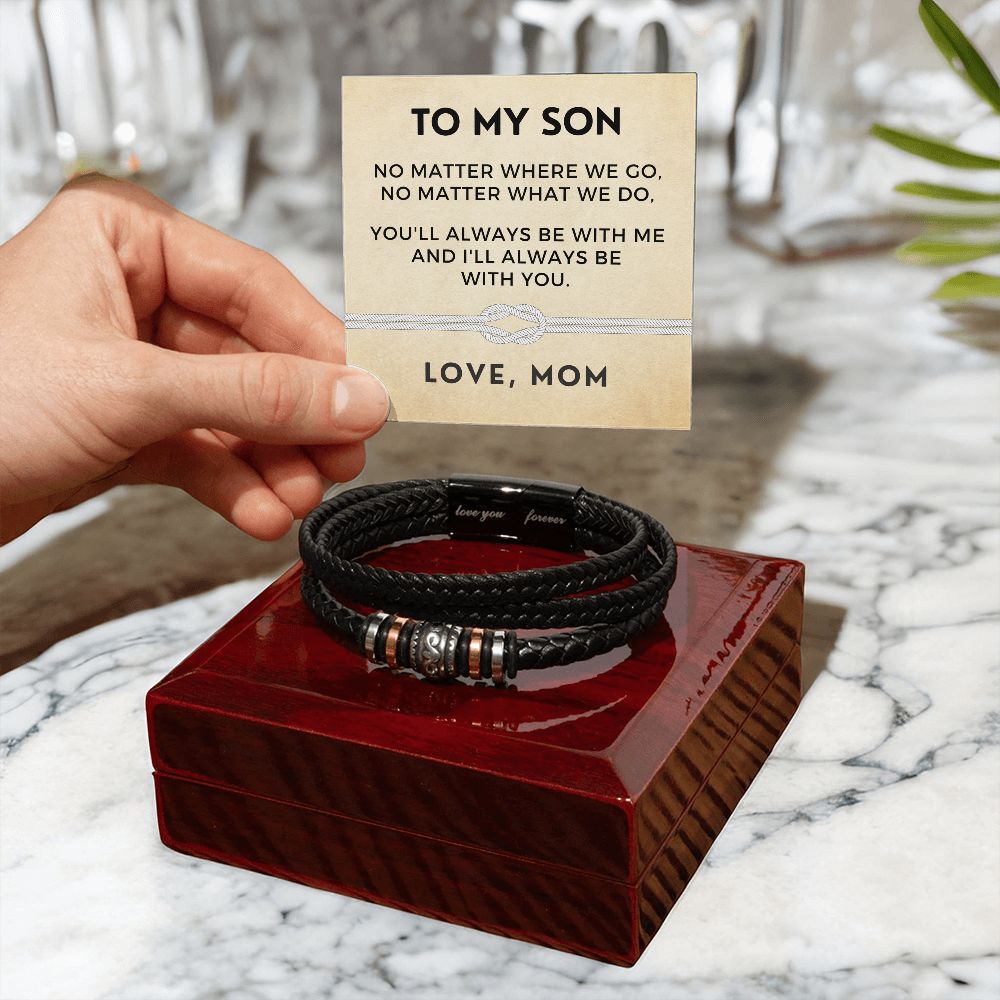 Gift For Son From Mom | Always Leather Bracelet 0868BT1