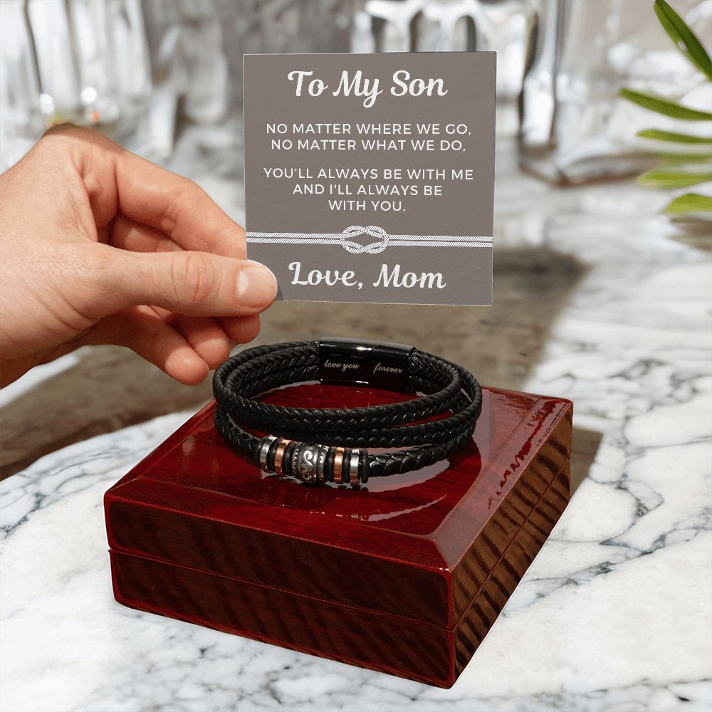 Gift For Son From Mom | Always Leather Bracelet 0868BT4