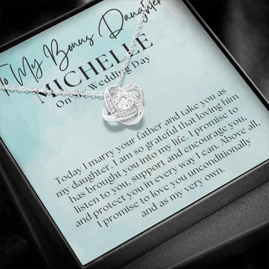 Personalized Stepdaughter Wedding Gift | Promise Necklace P-0551LT11