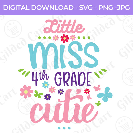 Back To School | Little Ms. Third Grade  SVG, PNG, JPG Teacher School, Digital Download 073