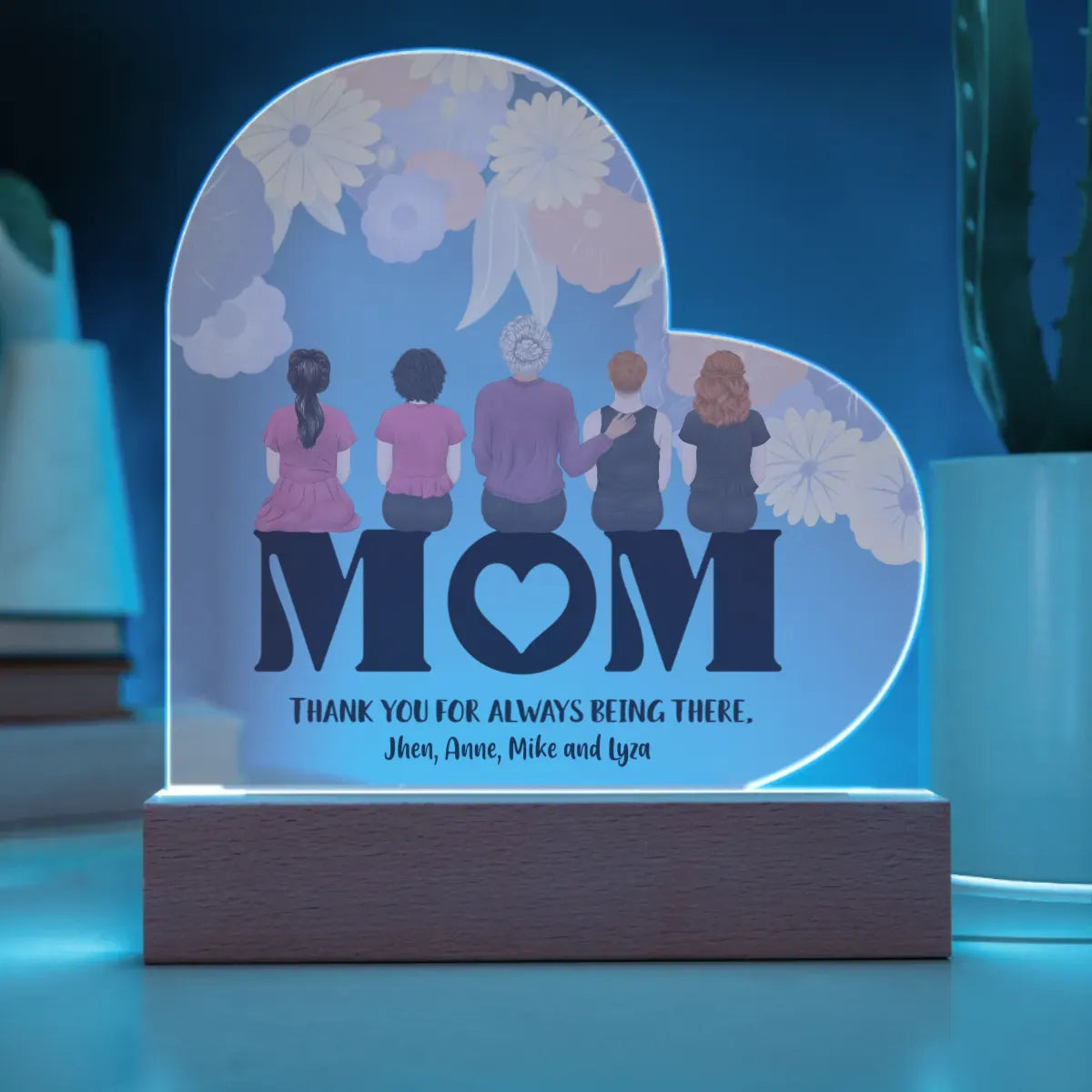 Personalized Gift | Custom Acrylic Heart Plaque For Mom HA-16