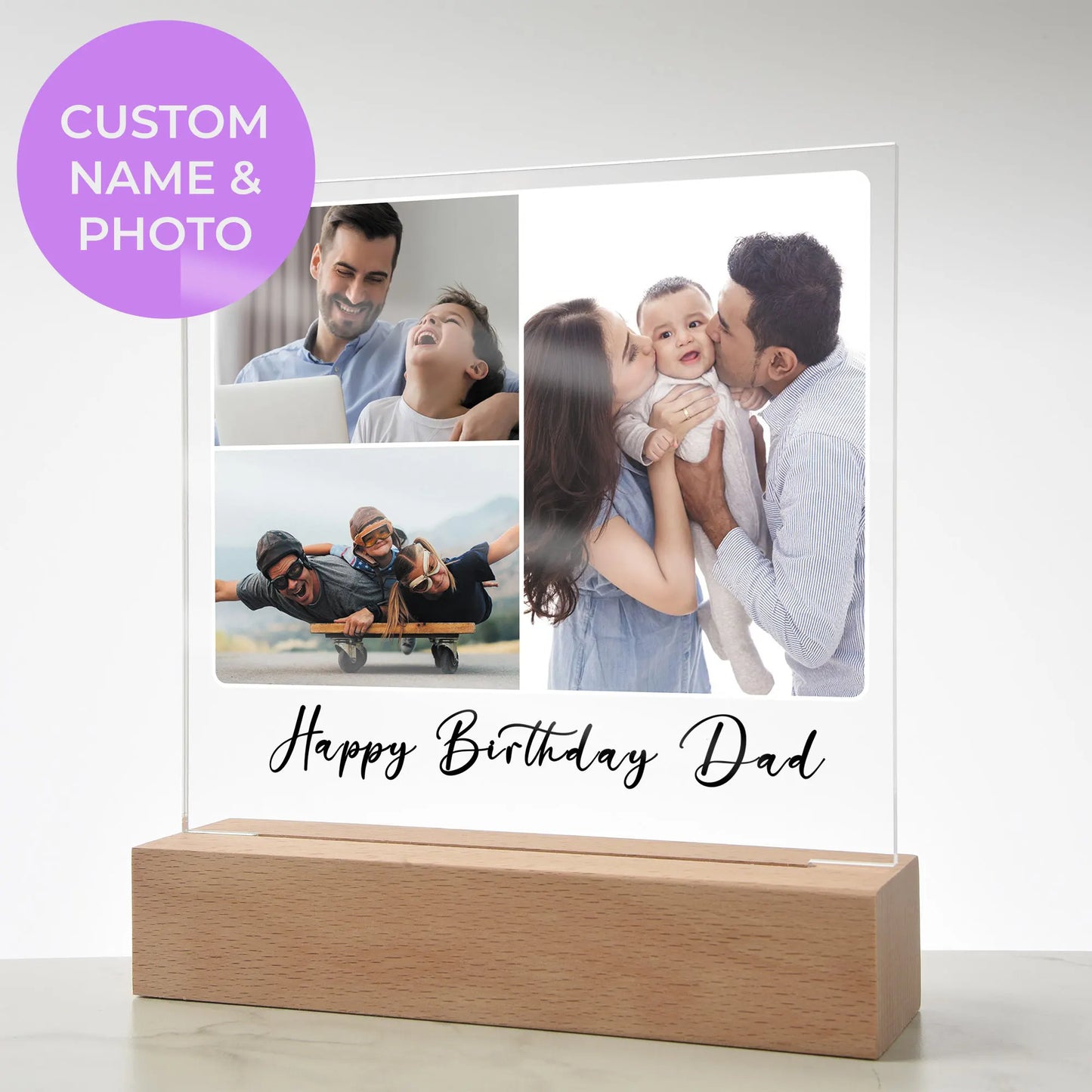 Personalized Gift | Custom Photo Collage Name and Image Upload Acrylic Plaque SA-04