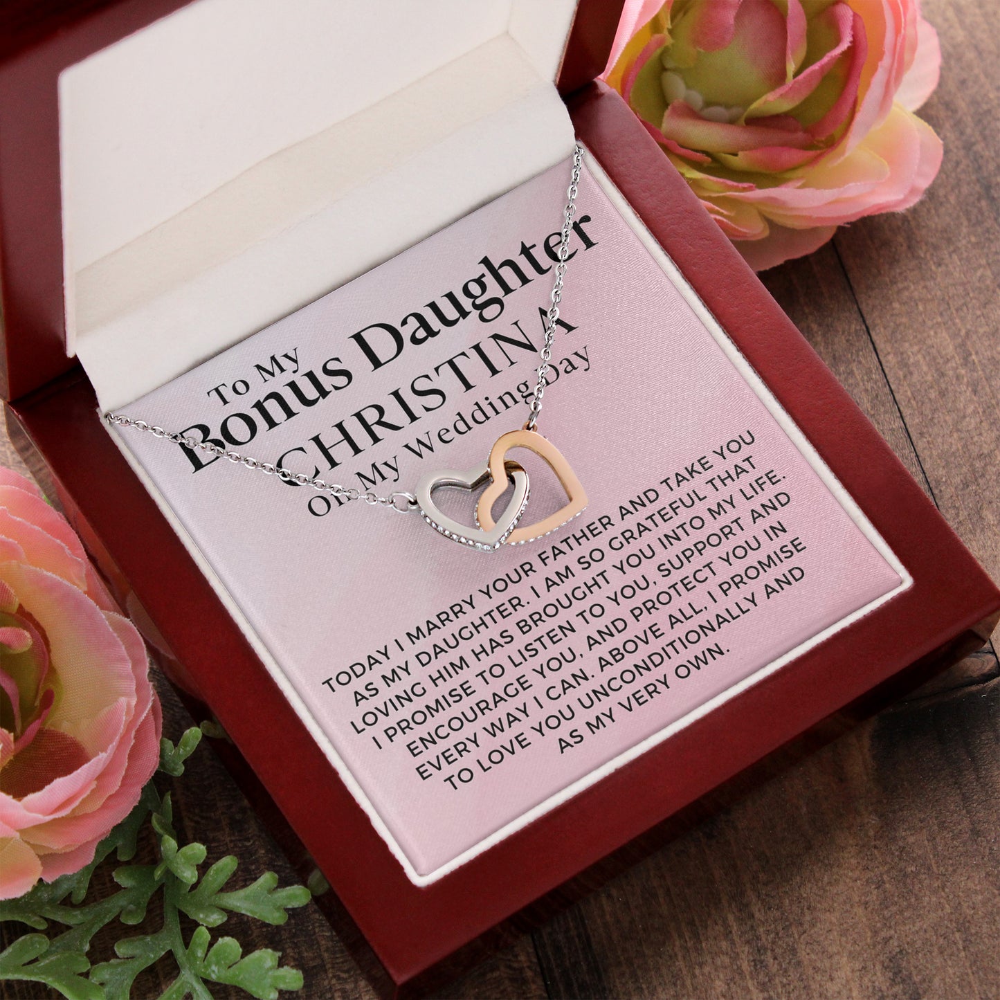 Customized Stepdaughter Wedding Gift | Promise Necklace P-0551H