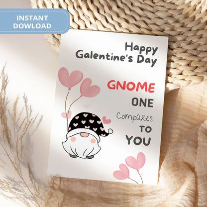 Valentines Card Printable Digital Download  | Gnome One Compare To You 35