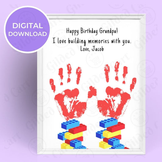 Printable Handprint Art |Birthday Digital Download Gift for Grandpa Pop Pop 026