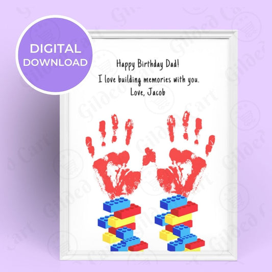 Printable Handprint Art |Birthday Digital Download Gift for Dad 022