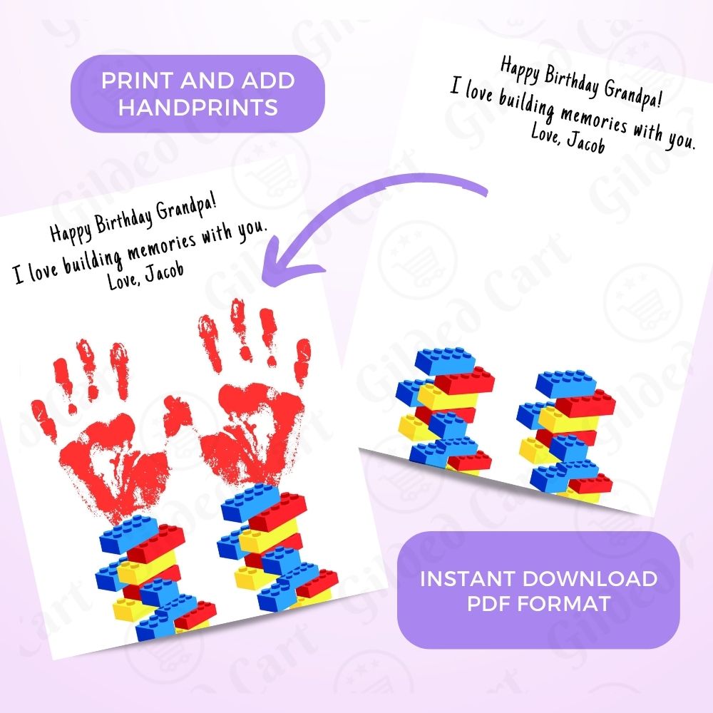 Printable Handprint Art |Birthday Digital Download Gift for Grandpa Pop Pop 026