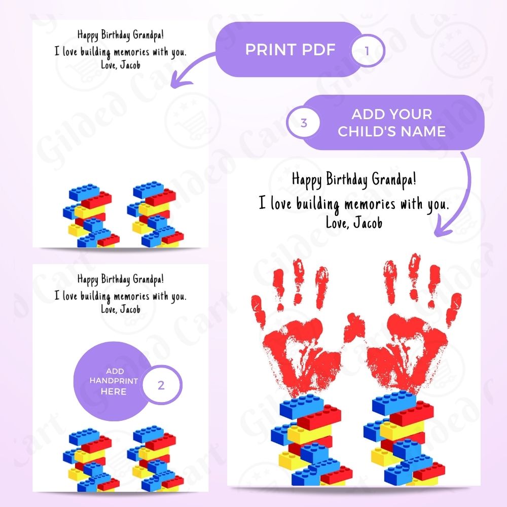 Printable Handprint Art |Birthday Digital Download Gift for Grandpa Pop Pop 026