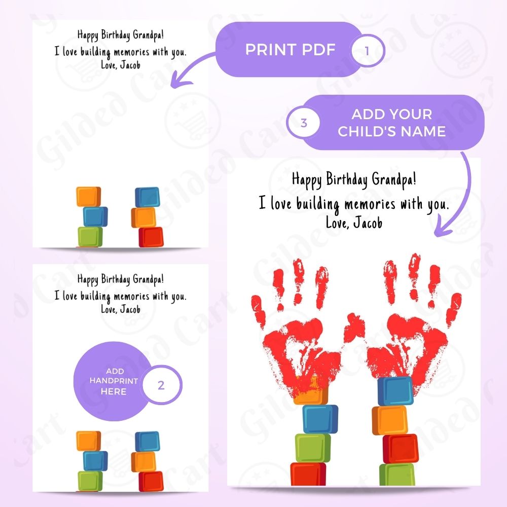 Printable Handprint Art |Birthday Digital Download Gift for Grandpa Pop Pop 027