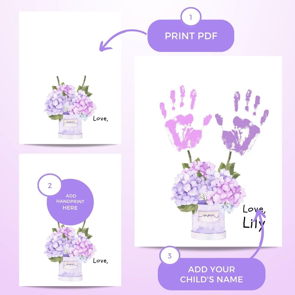 Printable Handprint Art | Mother's Day Birthday Digital Download Gift for Mom, Grandma, Nana, Gigi, Auntie 09