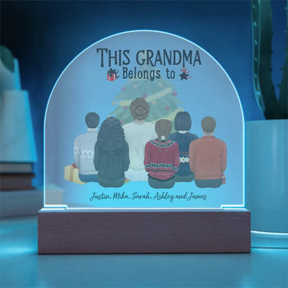 Personalized Gift For Grandma | Custom Acrylic Dome Plaque | This Grandma Belongs To