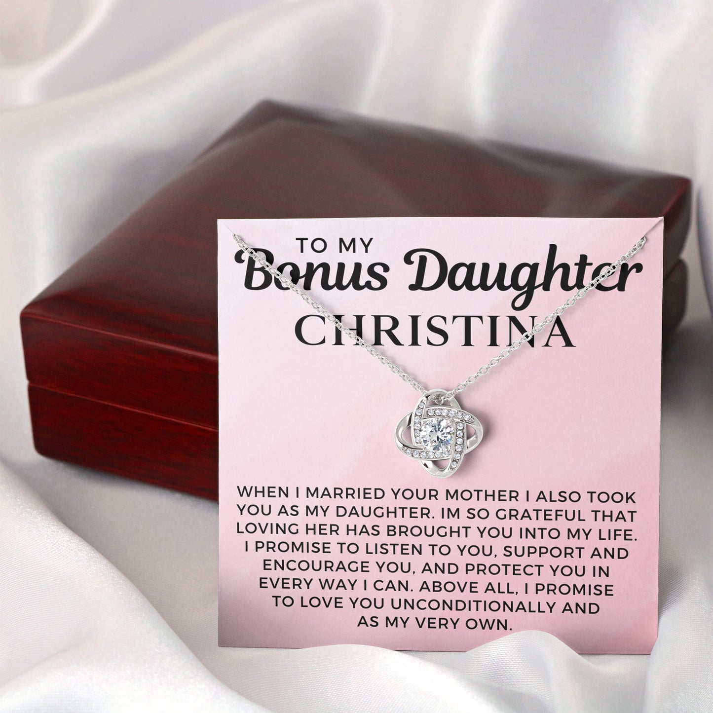 Customized Stepdaughter Wedding Gift | Promise Necklace P-0551L