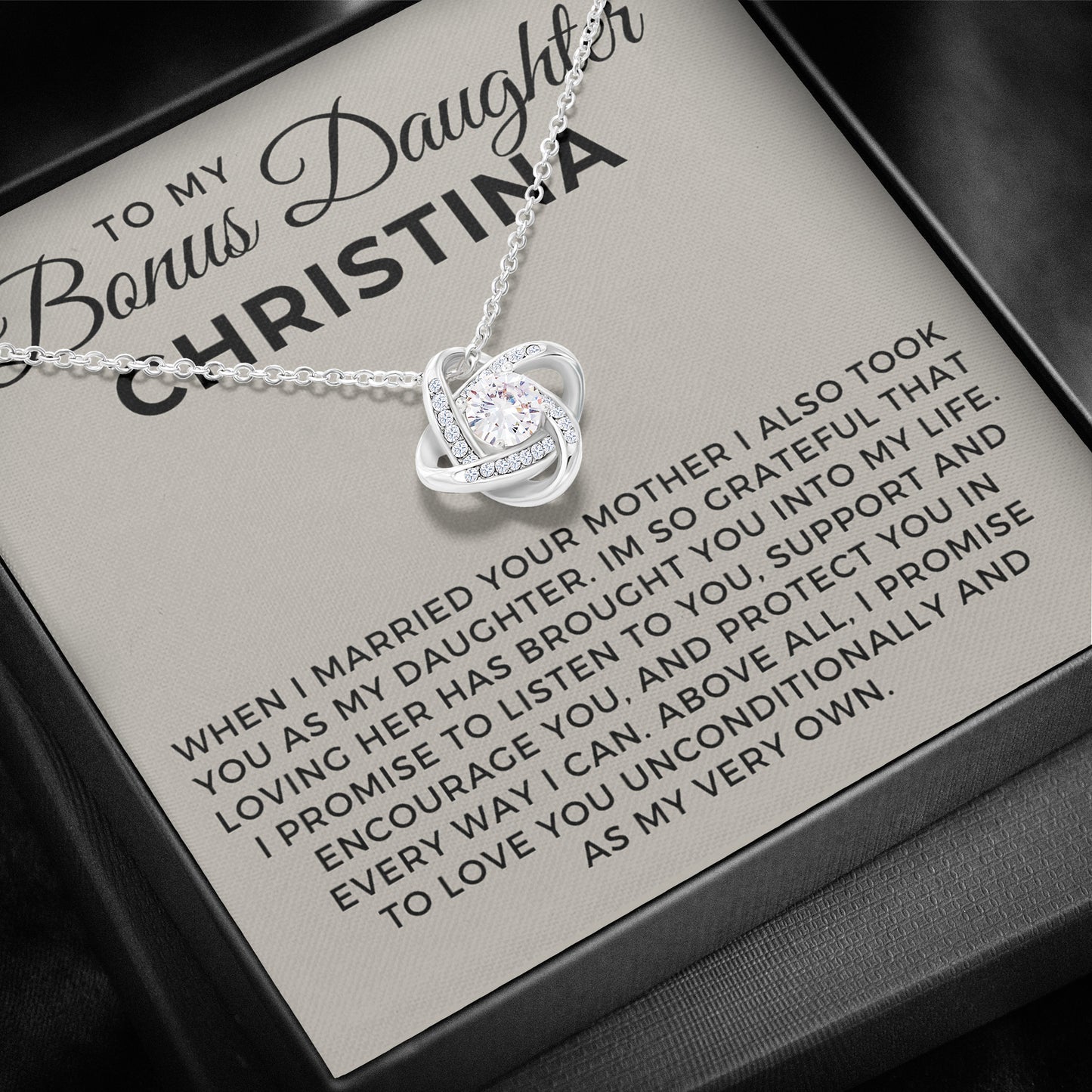 Customized Stepdaughter Wedding Gift | Promise Necklace P-0551L