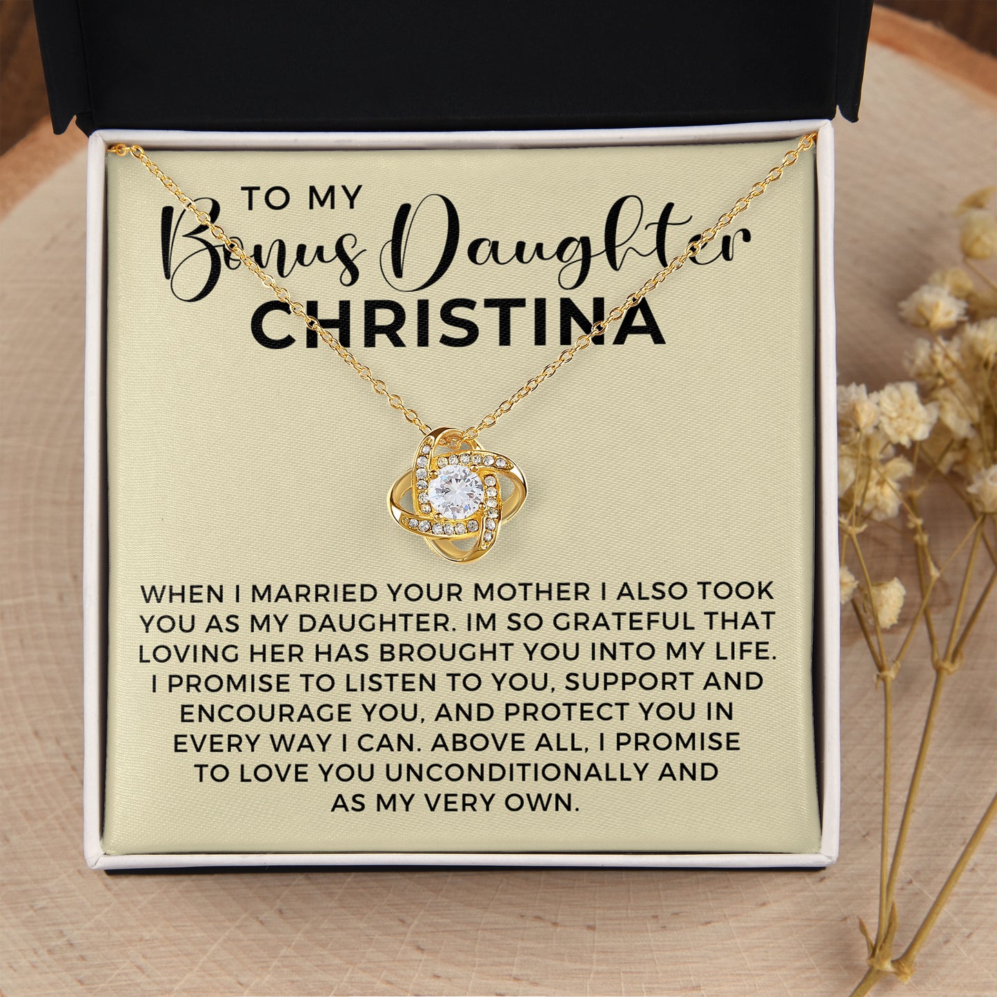 Customized Stepdaughter Wedding Gift | Promise Necklace P0717L