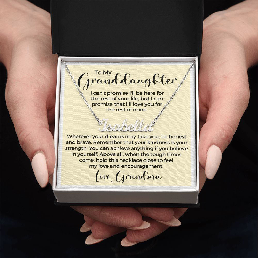 Personalized Granddaughter Gift From Grandma | My Promise Name Necklace  0546NNT16