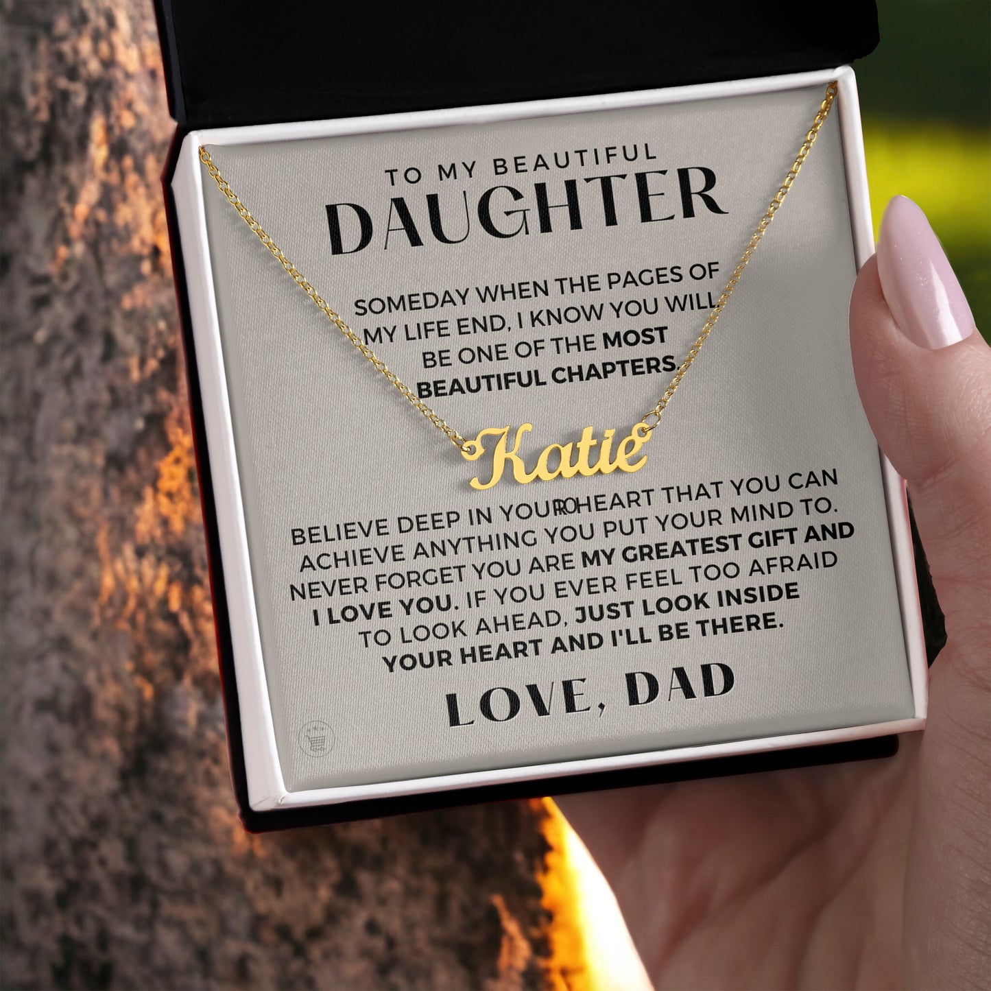 Personalized Daughter Gift From Dad | Greatest Gift Name Necklace 0703NNT6