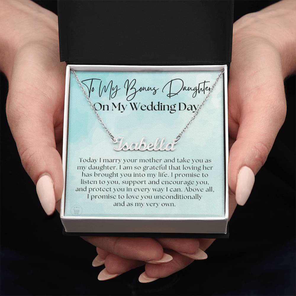 Personalized Stepdaughter Wedding Gift | Promise Name Necklace 0633NNT11