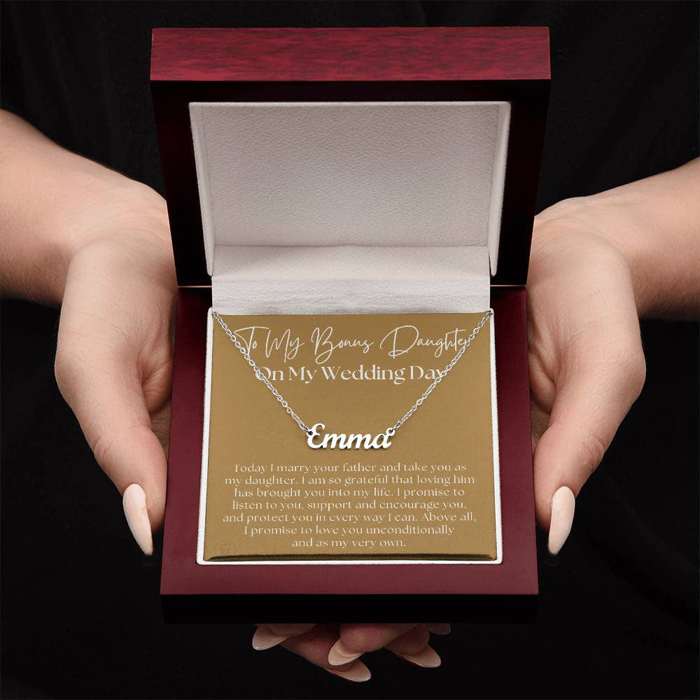 Personalized Stepdaughter Wedding Gift | Promise Name Necklace 0634NNT7