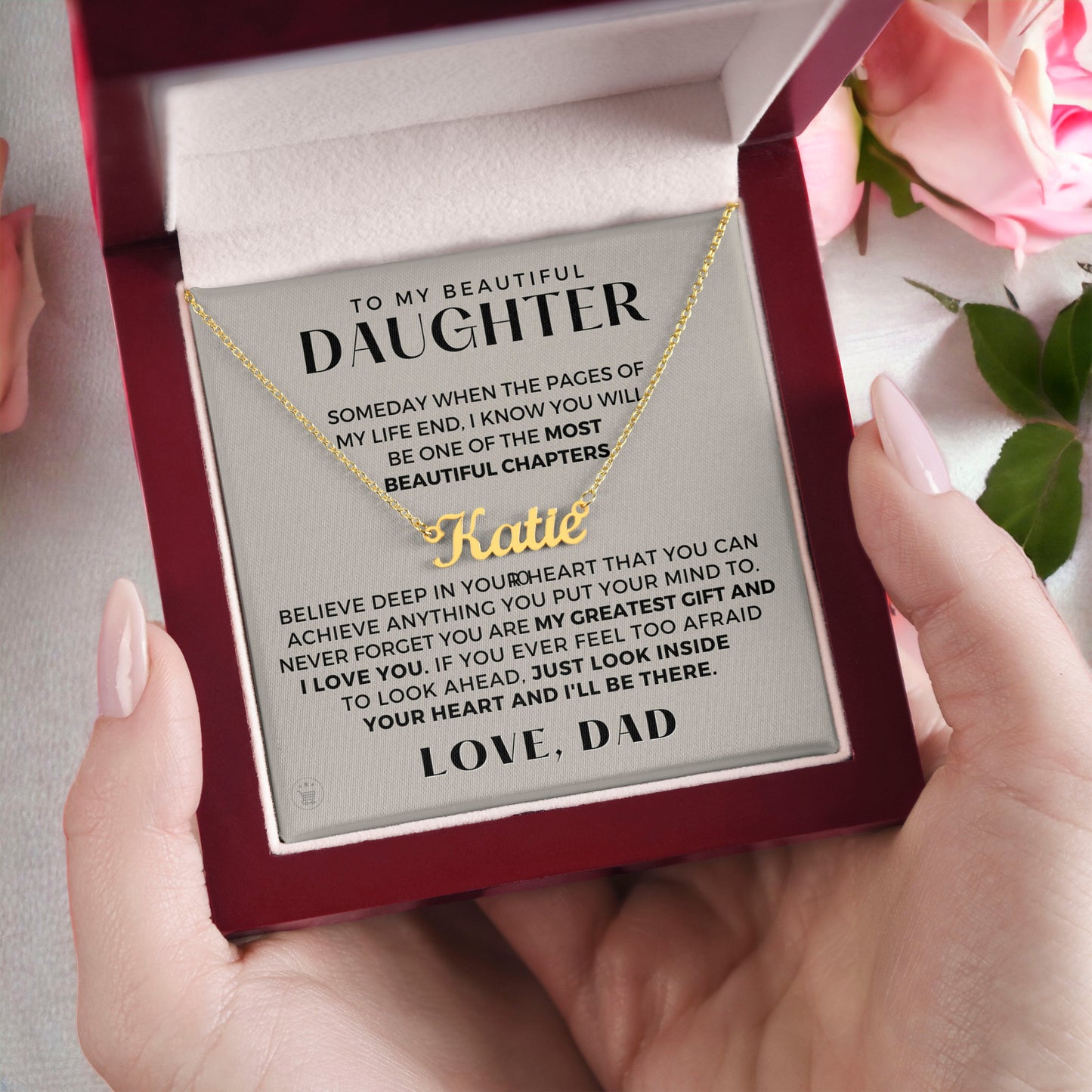 Personalized Daughter Gift From Dad | Greatest Gift Name Necklace 0703NNT6