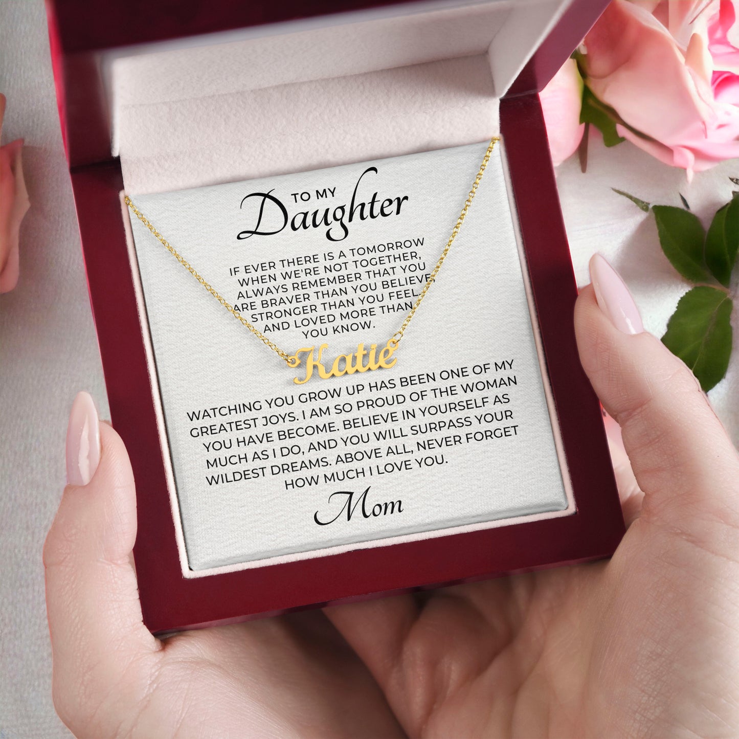 Personalized Daughter Gift From Mom | Wildest Dreams Name Necklace 0577NNT5