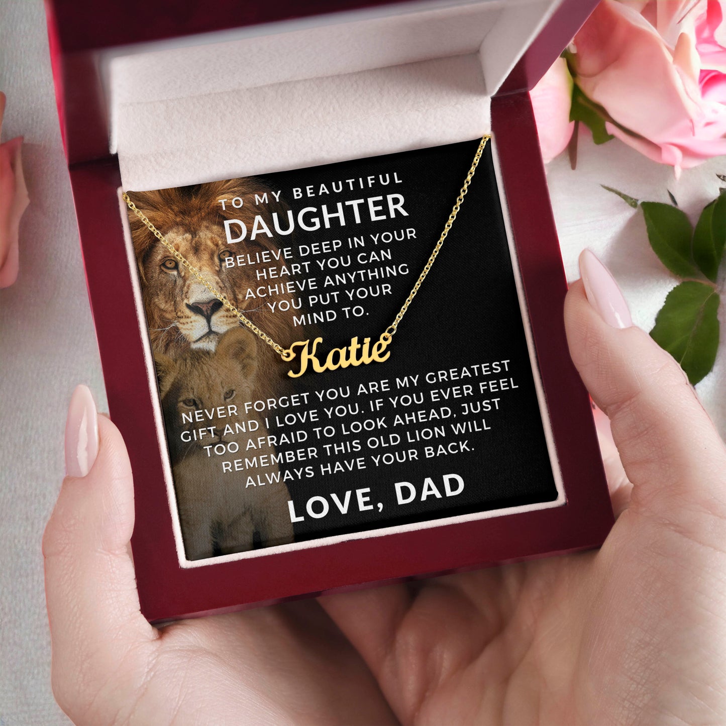 Personalized Daughter Gift From Dad | Greatest Gift Name Necklace 0705NNT2