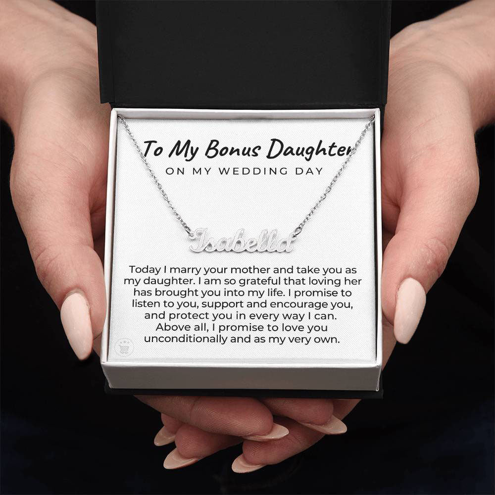 Personalized Stepdaughter Wedding Gift | Promise Name Necklace 0551NNT16