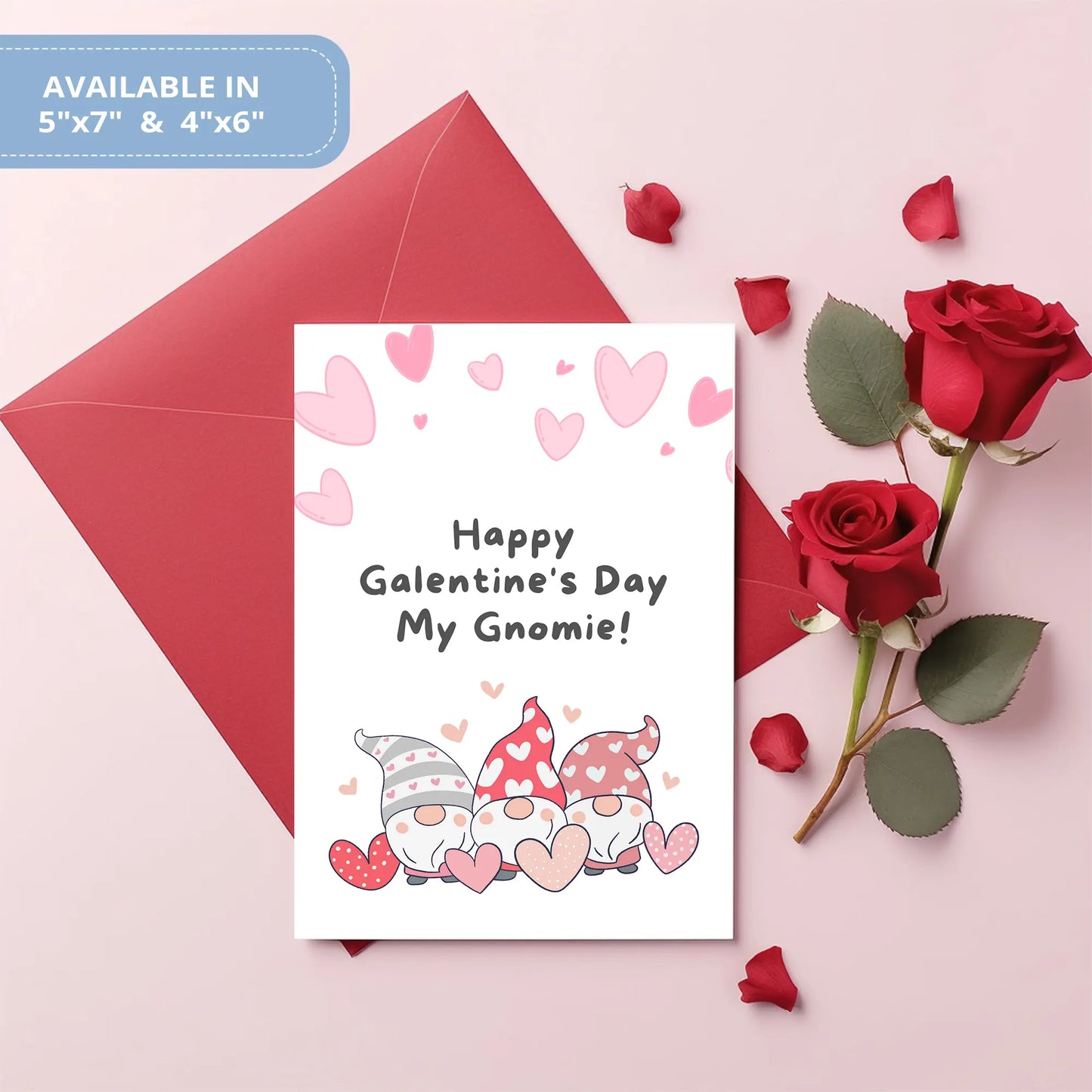 Valentines Card Printable Digital Download  | Happy Galentine's Day My Gnomie 33