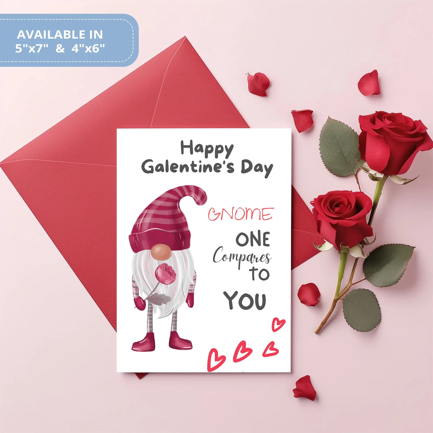 Valentines Card Printable Digital Download  | Happy Galentine's Day My Gnomie 34