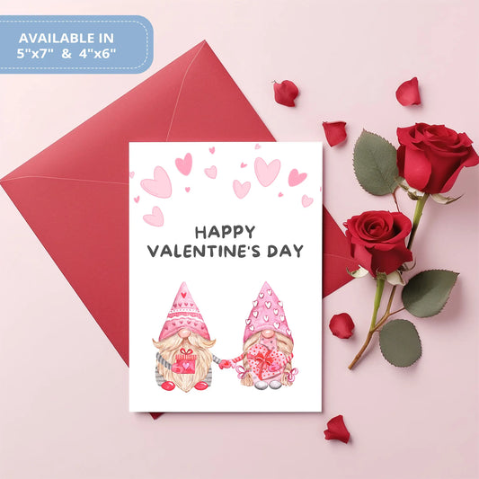 Valentines Card Printable Digital Download  | Valentines Gnome Card 32