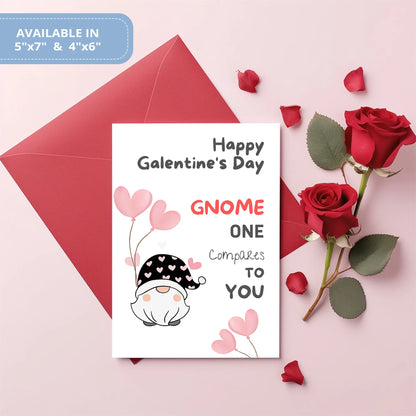 Valentines Card Printable Digital Download  | Gnome One Compare To You 35