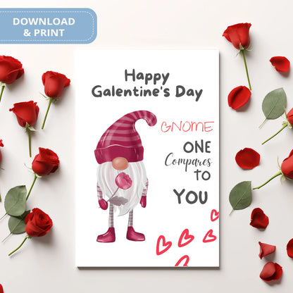 Valentines Card Printable Digital Download  | Happy Galentine's Day My Gnomie 34