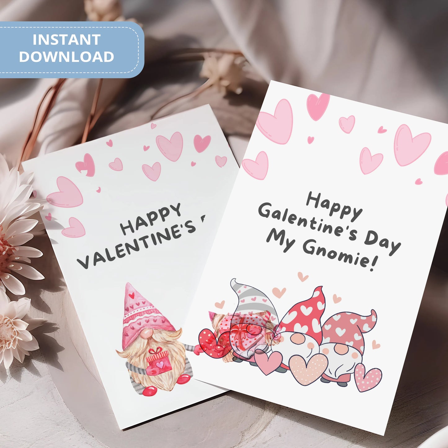 Valentines Card Printable Digital Download  | Happy Galentine's Day My Gnomie 34