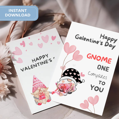 Valentines Card Printable Digital Download  | Gnome One Compare To You 35