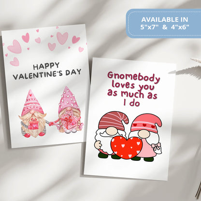 Valentines Card Printable Digital Download  | Gnomebody Loves You As Much As I Do 40