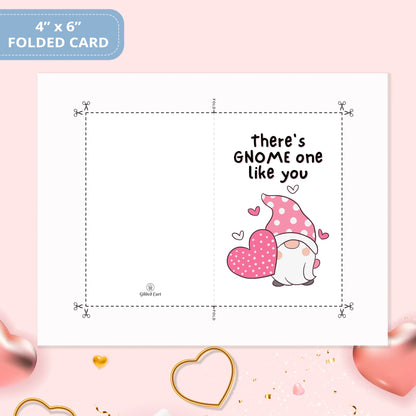 Valentines Card Printable Digital Download  | There's Gnome One Like You 39