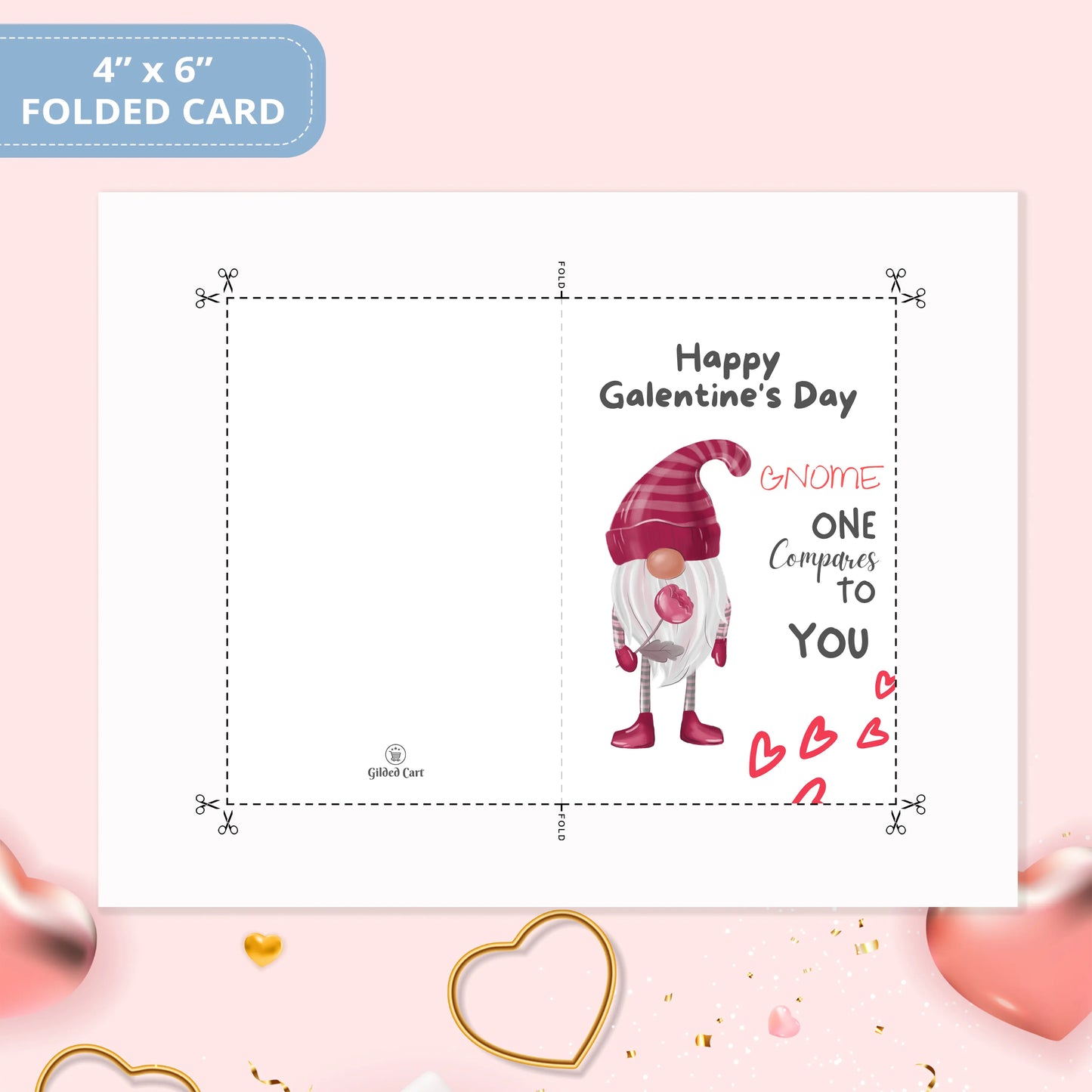 Valentines Card Printable Digital Download  | Happy Galentine's Day My Gnomie 34