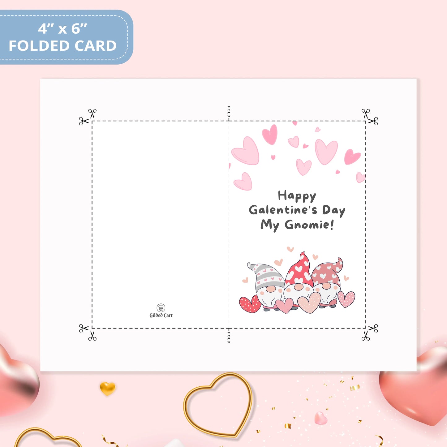 Valentines Card Printable Digital Download  | Happy Galentine's Day My Gnomie 34