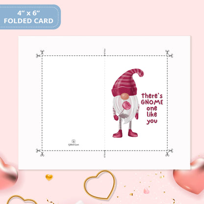 Valentines Card Printable Digital Download  | There's Gnome One Like You 38