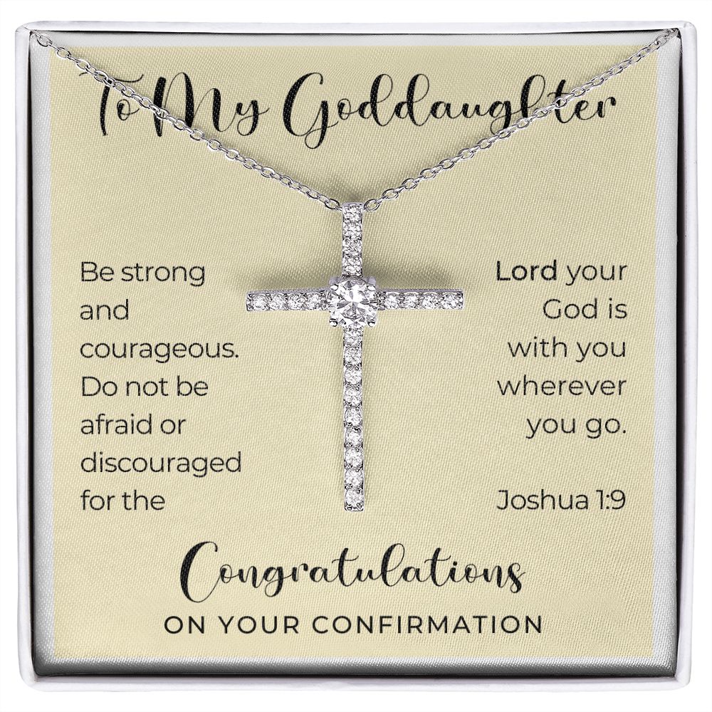 Confirmation Gift For Girl | Be Strong Cross Necklace 0822CN