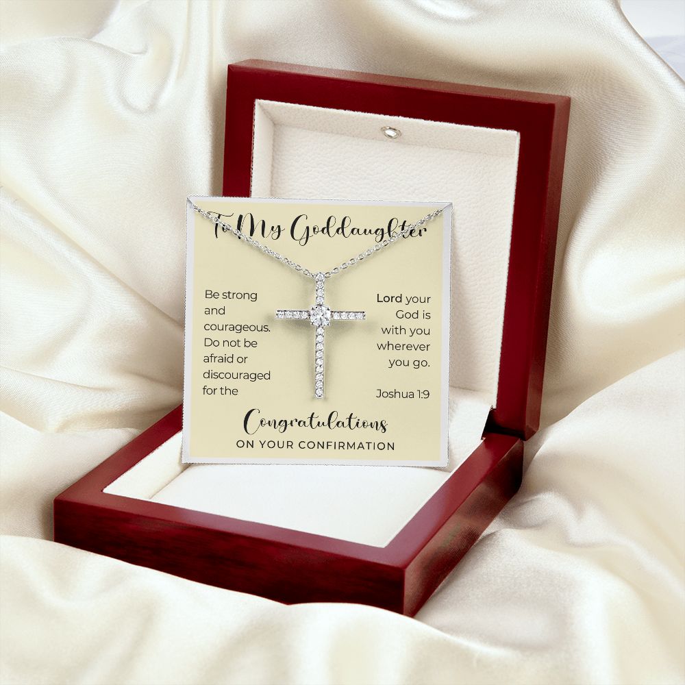 Confirmation Gift For Girl | Be Strong Cross Necklace 0822CN