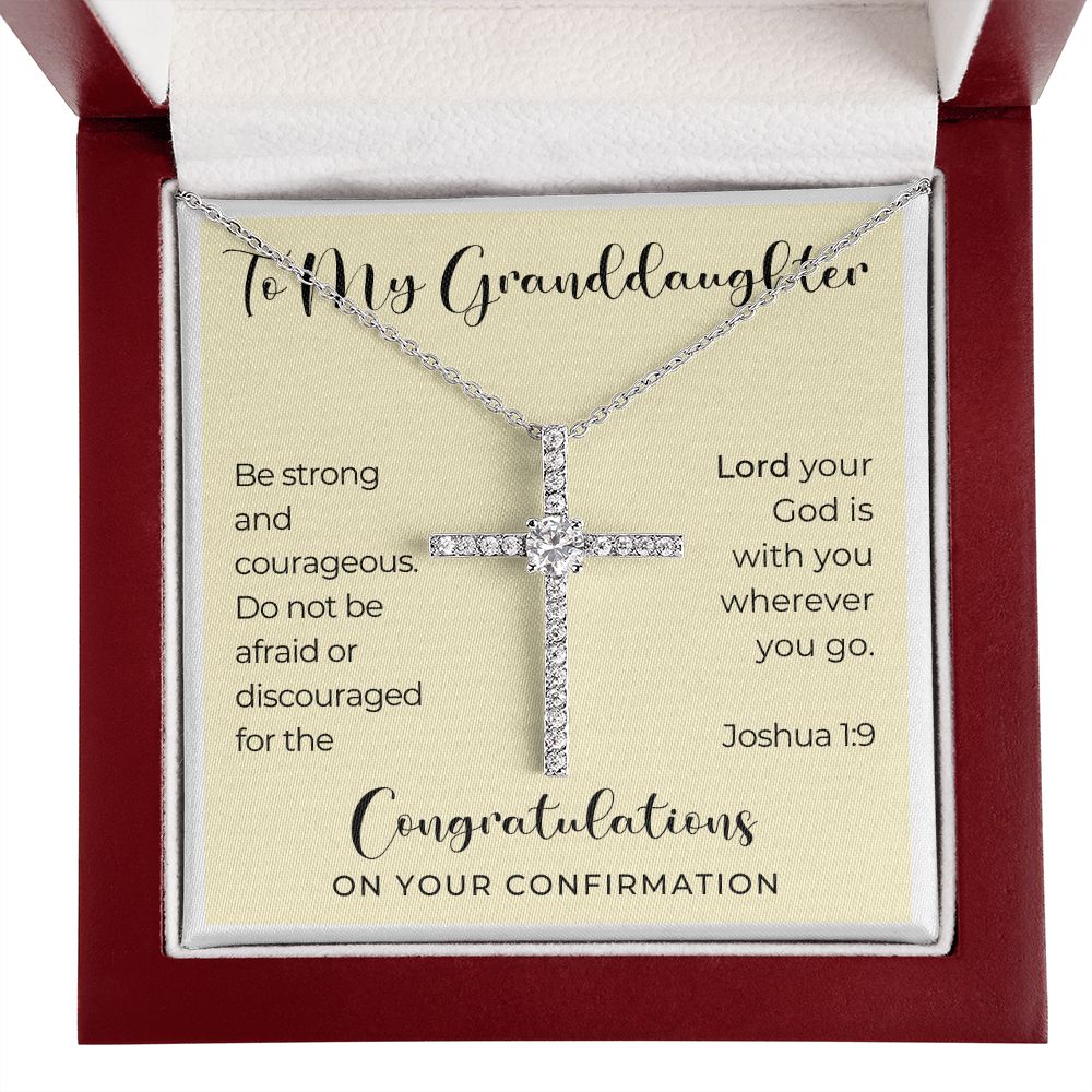 Confirmation Gift For Girl | Be Strong Cross Necklace 0821CN