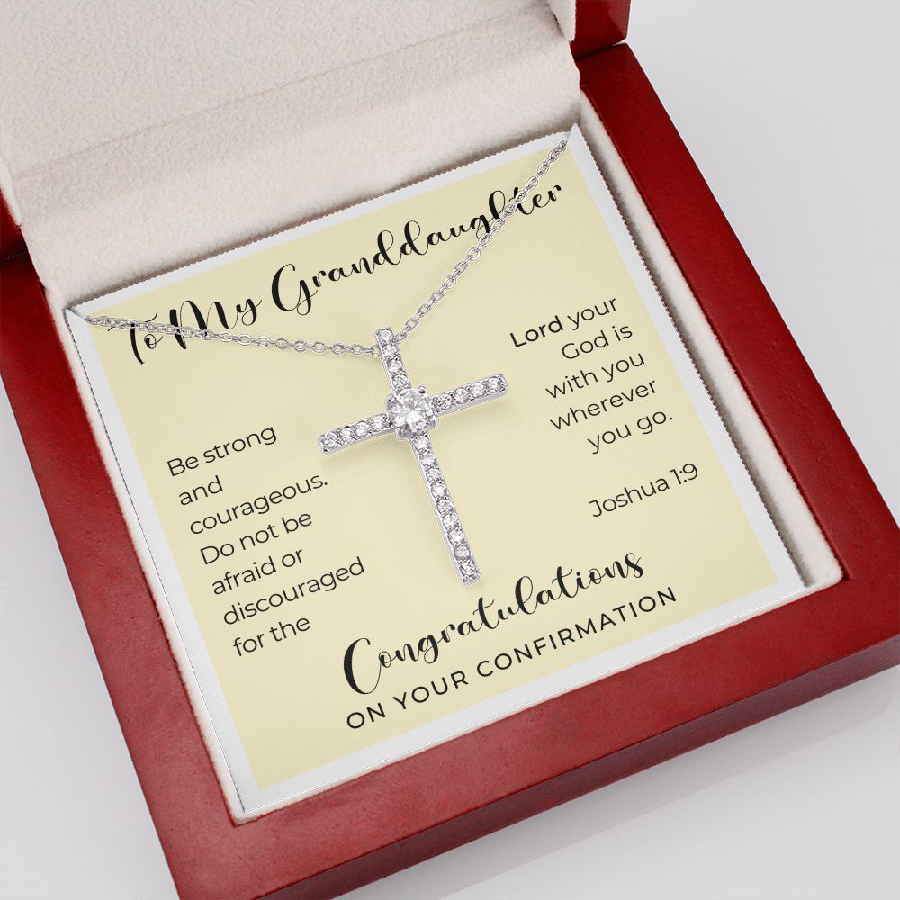 Confirmation Gift For Girl | Be Strong Cross Necklace 0821CN