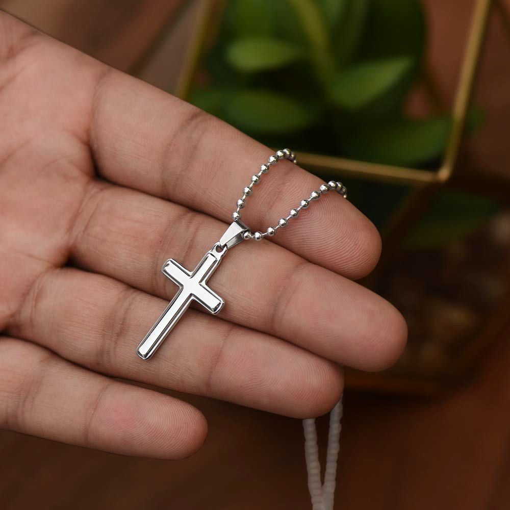 Christian Gift For Him | Be Strong Cross Necklace 0805CN