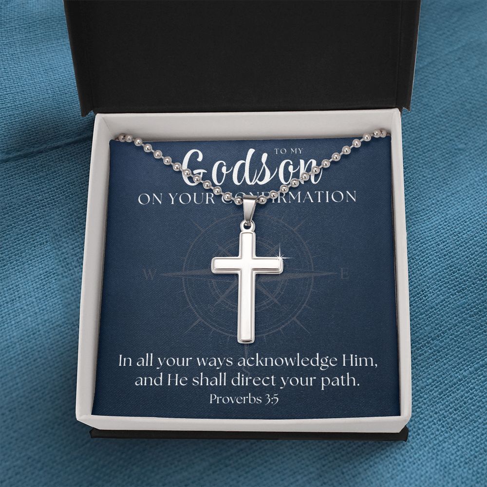 Confirmation Gift For Boy | Your Path Cross Necklace 0798CN